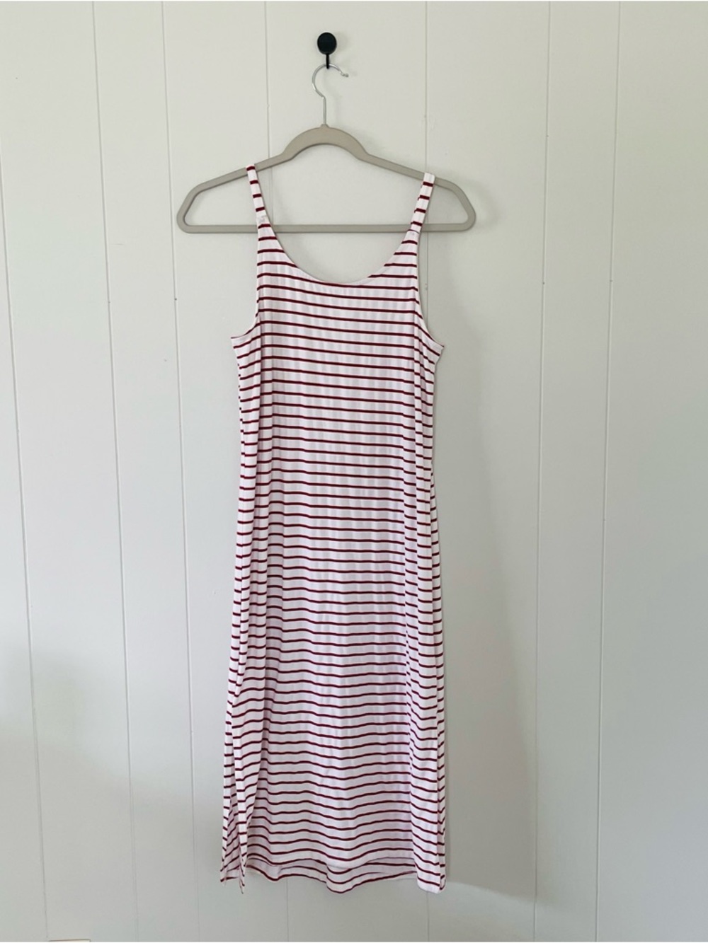 Umgee White and Red Striped Maxi Dress